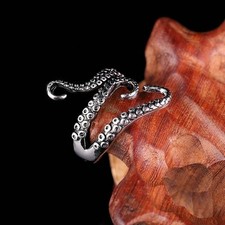 Men Ladies Open Ring Adjustable Jewelry Punk Octopus Tentacle Party Gift