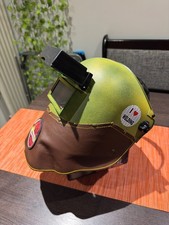 flip up welding helmet with leather protection