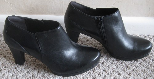 New clarks black leather - leather, ankle