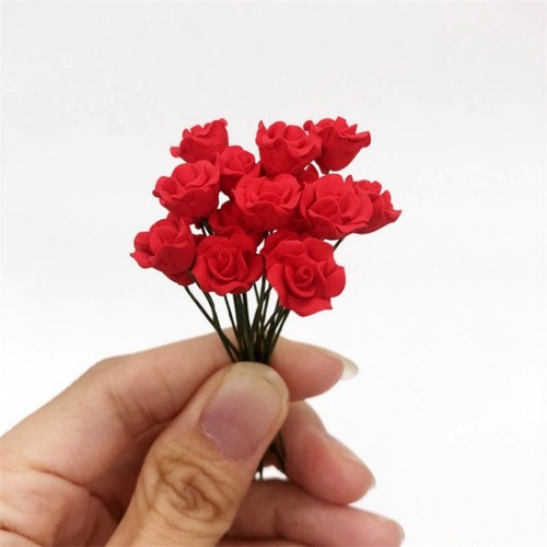 Miniature dark red roses 12 - dark, 1:12