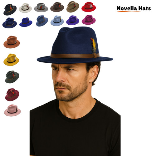 100 wool felt fedora hat - 100%,