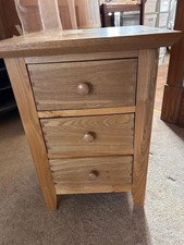 Solid Oak Rustic Bedside Draws X2 In Great Condition See Pics
