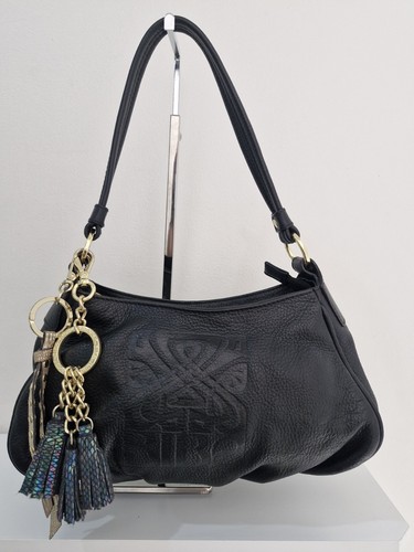 Biba black leather shoulder - black,