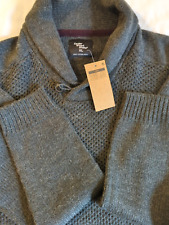 Wool Blend Sweater Men XL NWT Cedar Wood State Pull Over Dark Gray Cowl Neck