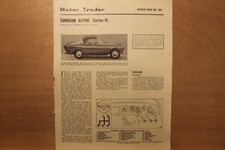Original SUNBEAM ALPINE SERIES 2 (1962) Motor Trader Service Data No. 395