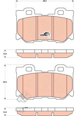 Rear brake pad set - rear,
