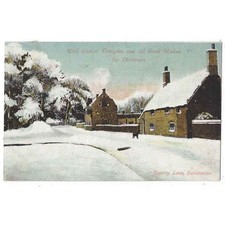HUNSTANTON Country Lane Snowy Winter Scene, Postcard Postmark Constantine 1906