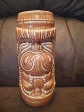 Vintage Tiki Mug Ceramic Brown