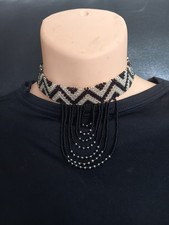 African Jewellery Zulu Choker / Veil Glass Beaded Necklace Handmade in KZN SA