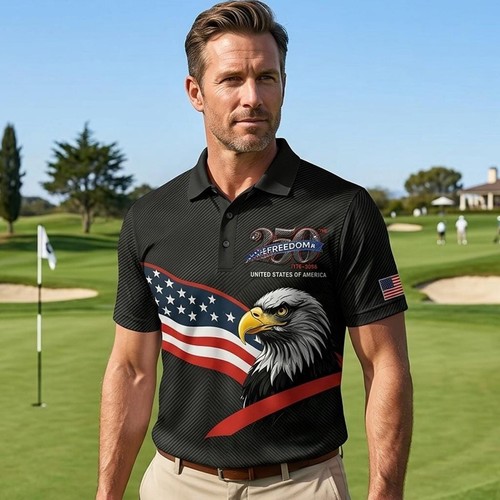 Patriotic golf polo shirt usa - shirt,,