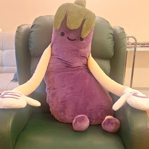 Large purple eggplant plush - purple,