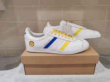 Men's Customised Leeds United Adidas Gazelle Trainers Size 10, New