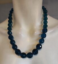 Bright teal blue chunky bead necklace