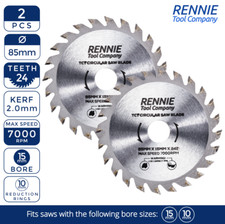 2 Pack - 85mm x 15mm x 24T TCT