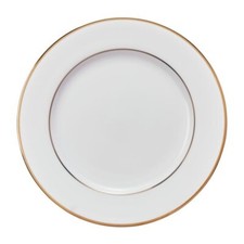 FAIRMONT 21cm Eternal Collection, GOLD Dessert Plate, Pure White Porcelain, UK