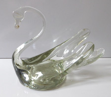 Collectible vintage large glass swan ornament figurine