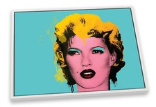 Banksy Kate Moss Marilyn Monroe Teal CANVAS FLOATER FRAME Wall Art Print Picture