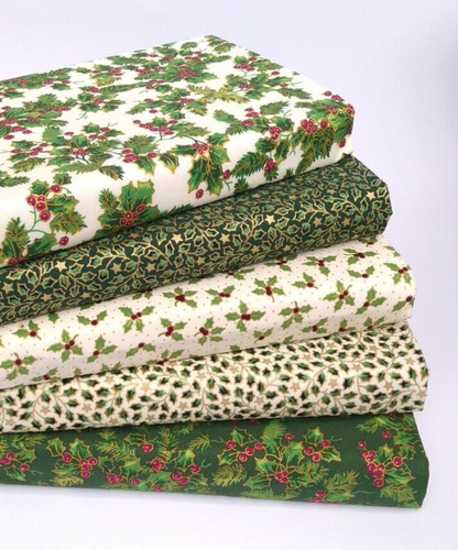 Christmas holly fabric - christmas,