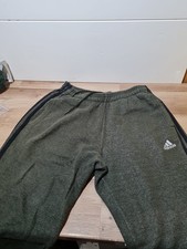 Adidas Mens Medium Green Fleece Joggers Tracksuit Bottoms Sports Gym Sweatpants