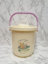 Vintage Mothercare Winnie The Pooh Baby Nappy Storage Bucket 1984
