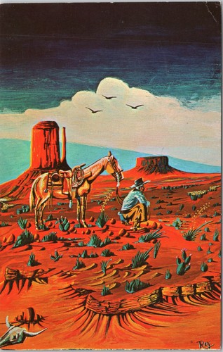 Vintage postcard desert man - postcard,