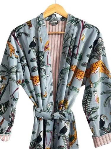 New velvet kimono - velvet, gray