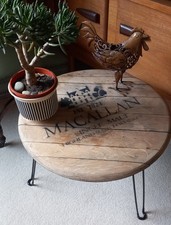 RECLAIMED SOLID OAK WHISKY BARREL LID WAXED MACALLAN TABLE MALT PUB BAR MANCAVE 