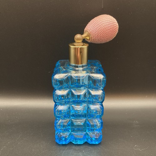 Vintage blue glass perfume - vintage,