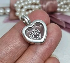 Genuine Pandora Small Heart Floating Locket Pendant With Charm 💕 S925 ALE  