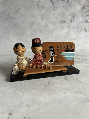 Vintage kokeshi pair with koto - kokeshi,
