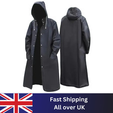 Unisex Waterproof Long Raincoat Hooded Trench Jacket Outdoor Hiking Rain Coat