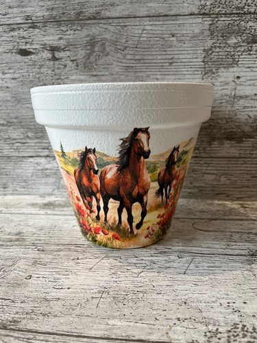Plant pot terracotta horse - terracotta,