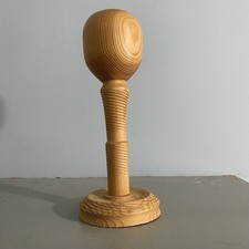 Vintage Hand Crafted Wooden Hat/Wig Stand for Antique Doll/Teddy Bear (2)