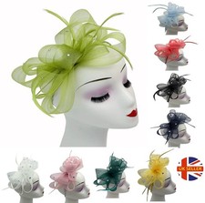 New Ribbon Flower Hair Fascinator with Clip Headband Party Wedding Ascot Prom