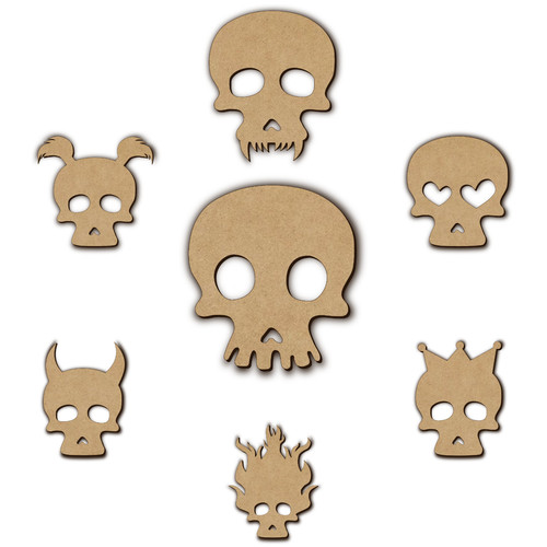 Wooden skull shape mdf - mdf, |