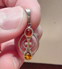 Small Baltic Amber Sterling