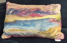 Abstract watercolour cushion
