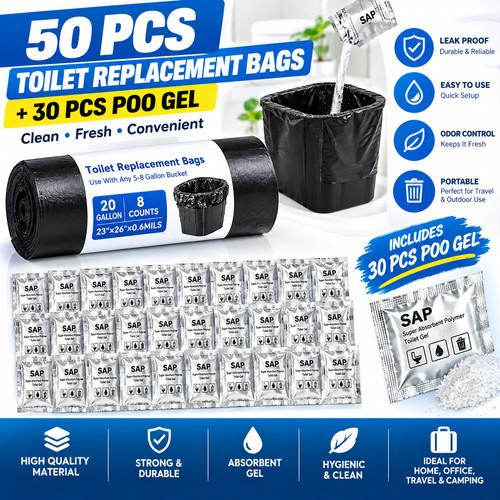 Toilet gel pouches - gel, waste