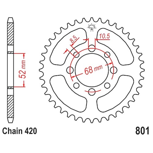 Rear sprocket 30z 420 - jt, 30z/420