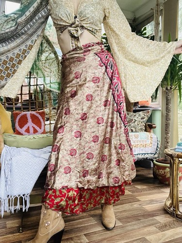 Layered hippie maxi skirt - hippie,