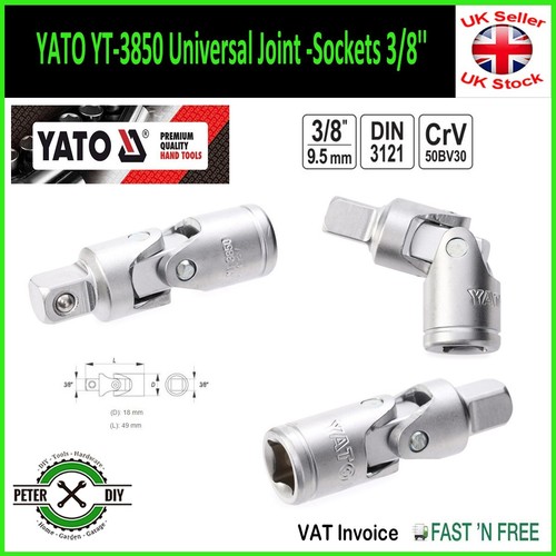 Universal joint sockets - -sockets, 3/8''