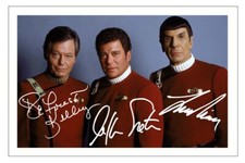 DEFOREST KELLEY LEONARD NIMOY & WILLIAM SHATNER Signed PHOTO Print STAR TREK
