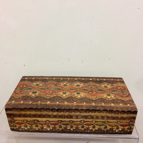 Vintage wooden box with - vintage, hinged