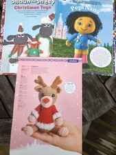 Shaun the Sheep Christmas Toys, Pepi Nana Doll & Rudolph Reindeer Crochet Patts.
