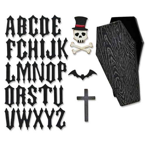 Coffin alphabet letters metal - coffin,