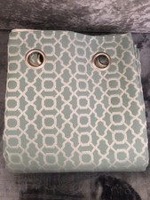 Next Woven Geometric Mint Green Eyelet Lined SINGLE / DOOR Curtain 168x229 CM