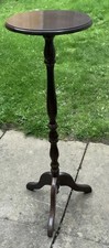 FABULOUS TALL SIDE TABLE / PLANT STAND WITH TURNED STEM 36” TALL / TRIPOD LEGS