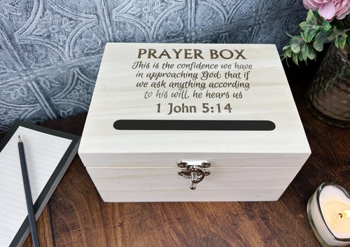 Prayer box engraved wooden - engraved,