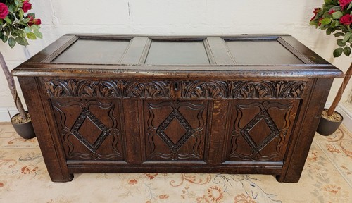 Period solid oak three panel - oak,