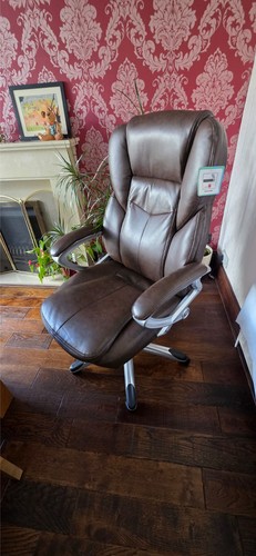 Staples brown leather office
